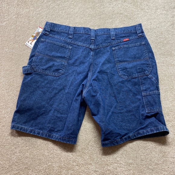 Wrangler Carpenter Denim Shorts‎ Mens 40 Blue Five Star Relaxed Hits At Knee NEW - Picture 8 of 9